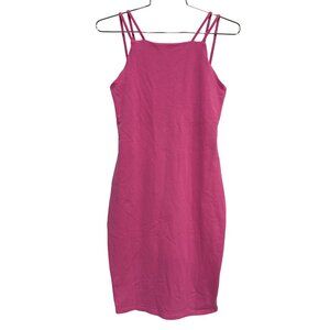 Monrow Mini Dress Size XS Sleeveless Pink Double Strap Fitted Feminine Chic NEW